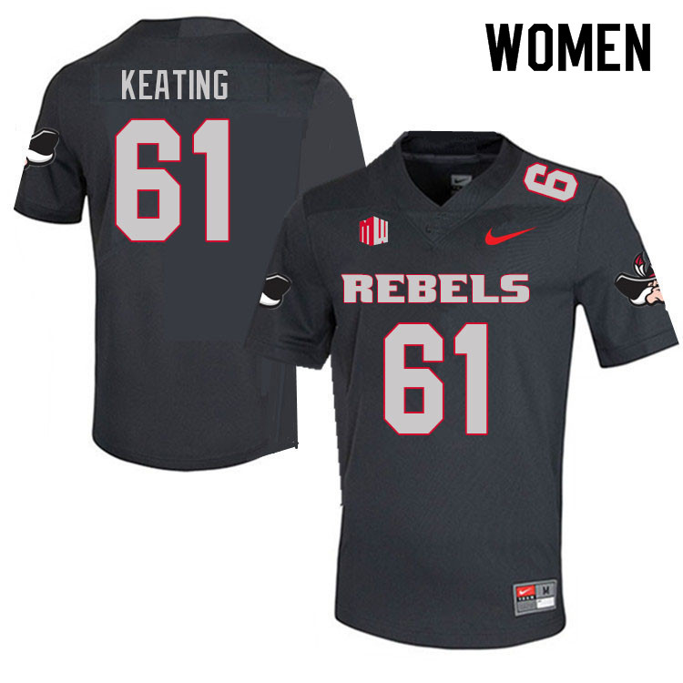 Women #61 Graham Keating UNLV Rebels College Football Jerseys Sale-Charcoal - Click Image to Close